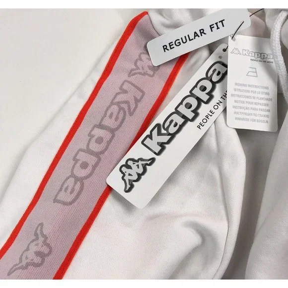 Kappa Logo Tape Apet 2 Mens XL White Regular Fit Pullover Hoodie Sweatshirt - Picture 7 of 12
